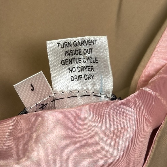 Basil & Maude Khaki Lily Beaded Skirt size 6 A-Line Statement Vintage-inspired - Picture 7 of 7